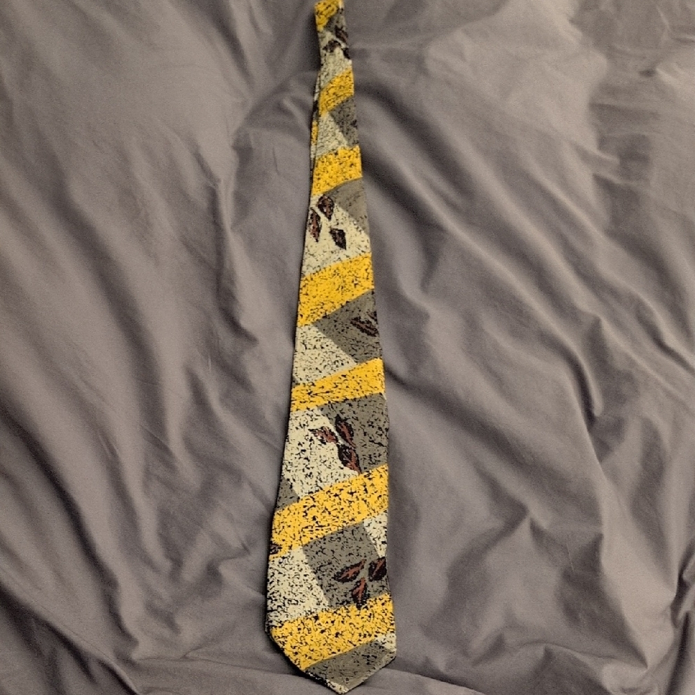 3 For 10 Dollars All Ties. Stylish Yellow and Gray Men's Tie